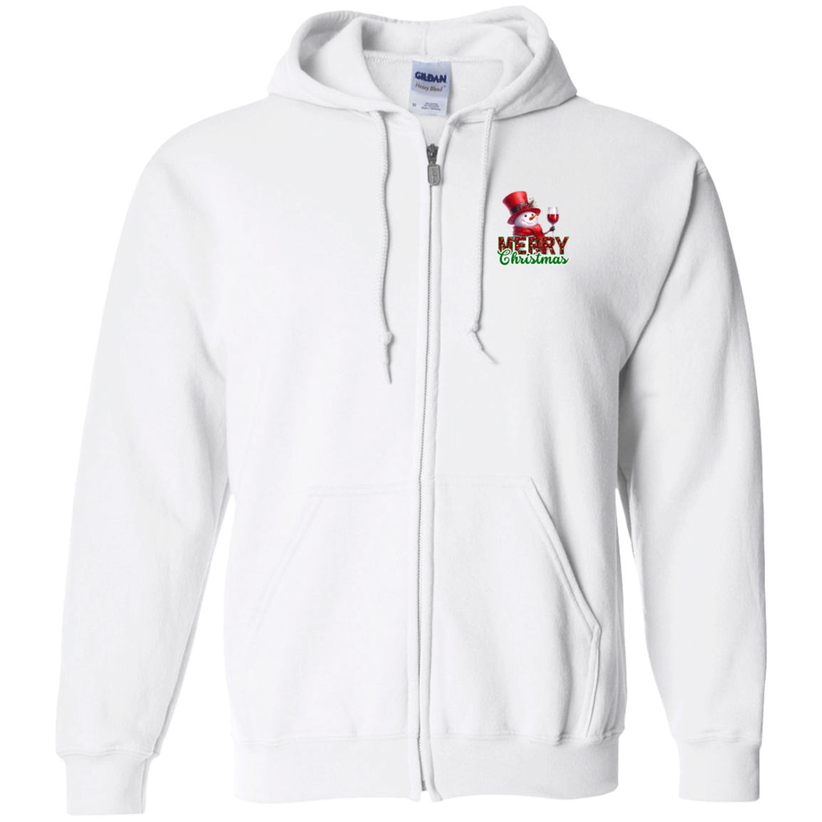 Merry Christmas Gildan Zip Up Hooded Sweatshirt